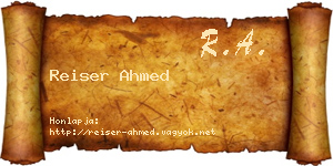 Reiser Ahmed névjegykártya